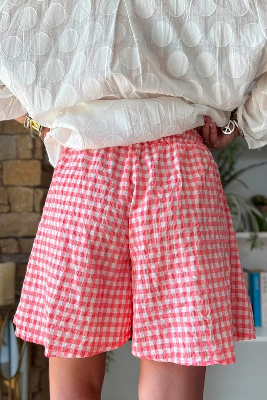 Nonni Gingham City Short Sherbet Coral